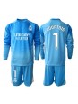Billige Real Madrid Thibaut Courtois #1 Keeper Hjemmedraktsett Barn 2025-26 Langermet (+ Korte bukser)